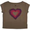 Roxy Two Tone Heart Logo Juniors Shirt Olive - Shirts - $19.49 