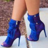 Royal blue cocktail shoes - Sandale - 