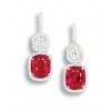 Ruby and Diamond Pendent Earrings - Naušnice - 