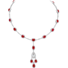 Ruby and Oval Diamond Drop Necklace - Necklaces - $179,700.00 