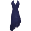 Ruched Ruffle Holiday Party Cocktail Halter Dress Navy - Obleke - $34.99  ~ 30.05€