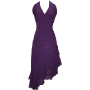 Ruched Ruffle Holiday Party Cocktail Halter Dress eggplant - Dresses - $34.99 