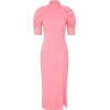 Ruched Shoulder Pink Dress - Dresses - 