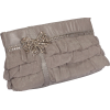 Ruffled Evening Clutch Bag With Crystal Bow - Clutch bags - $40.99 