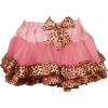 Ruffled Fashion Pettiskirt Tutu Skirt Pink w/ Natural Leopard Pink/Leopard - Spudnice - $29.99  ~ 25.76€