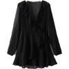 Ruffled Long Sleeve Chiffon Dress - Dresses - $29.99 