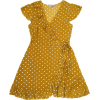 Ruffled V-neck Ribbed Wave Dress - Dresses - $27.99 
