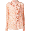 Ruffled floral print shirt - Košulje - duge - 
