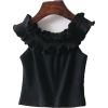 Ruffled strapless collar solid color sho - 半袖シャツ・ブラウス - $19.99  ~ ¥2,250