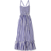 Ruffled striped cotton-poplin maxi dress - 连衣裙 - 