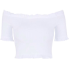 Ruffled word shoulders ear top - Camisa - curtas - $19.99  ~ 17.17€