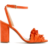 Ruffle-strap heels (100mm) in suede - Sandals - 
