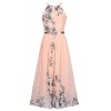 Ruiyige Women's Sleeveless Halter Neck Vintage Floral Print Maxi Dress - sukienki - $20.99  ~ 18.03€