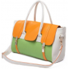 SAFIYA Orange Green Textured Top Double Handle Dual Turn Lock Office Tote Shopper Hobo Satchel Handbag Purse Shoulder Bag - Torbice - $21.50  ~ 18.47€