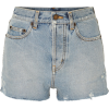 SAINT LAURENT Distressed denim shorts - pantaloncini - 