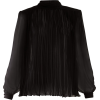 SAINT LAURENT  Ruched-collar pleated sil - 长袖衫/女式衬衫 - 