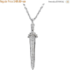 SALE Dagger sword White Gold diamond pen - Naszyjniki - 