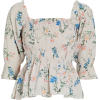 SAYLOR Clover Smocked Cotton Blouse - Camisas manga larga - 