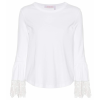 SEE BY CHLOÉ Lace-trimmed cotton top - 长袖衫/女式衬衫 - 