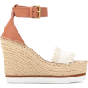 SEE BY CHLOÉ Leather and canvas wedge sa - 坡跟鞋 - 