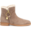 SEE BY CHLOÉ Louise Flat suede ankle boo - Buty wysokie - 