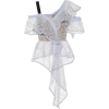 SELF-PORTRAIT Assymetrical lace top - 半袖衫/女式衬衫 - 