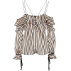 SELF-PORTRAIT One-shoulder striped top - 长袖衫/女式衬衫 - 