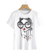 SHEIN Cartoon Portrait Print Tee - Koszulki - krótkie - 