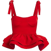 SILVIA TCHERASSI red peplum top - 半袖衫/女式衬衫 - 