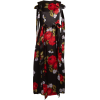 SIMONE ROCHA Bow-trim floral-print silk- - Obleke - 