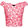 SIMONE ROCHA pink floral blouse - Рубашки - короткие - 