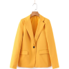 SINGLE-BREASTED YELLOW ONE BUTTON BLAZER - Jacket - coats - $36.97 