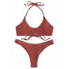 SOLYHUX Women's Sexy Push Up Padding Shirred Halter Bikini Set Swimsuits - Kopalke - $29.99  ~ 25.76€