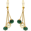 SRI JAGDAMBA emerald & pearl earrings - イヤリング - 