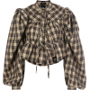 S.R. STUDIO. LA. CA brown check blouse - Koszule - krótkie - 