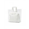 STAUD clear and white Shirley PVC and le - Hand bag - 