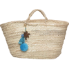 STRAW BASKET - BLUE PALM TREE - Torbice - 