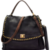 STUDDED TWO TONE CROSSBODY-BLK  - Messenger bags - $75.00 
