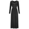 STYLEWORD Women's Long Sleeve Pleated Casual Long Dresses with Pockets - 连衣裙 - $45.99  ~ ¥308.15