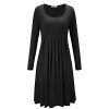 STYLEWORD Women's Long Sleeve Pleated Loose Swing Casual Dress - Dresses - $45.99 