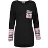 STYLEWORD Women's Long Sleeve Round Neck Patchwork Casual Loose T-Shirts Blouse Tops - Koszule - krótkie - $35.99  ~ 30.91€