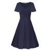 STYLEWORD Women's Short Sleeve V Neck Casual Elegant Dress - Dresses - $35.99 