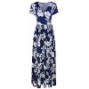 STYLEWORD Women's Summer V Neck Floral Maxi Long Dress - sukienki - $45.99  ~ 39.50€