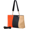 SUCHIN Tri-Tone Embossed Woven Pattern Fashion Double Chain Top Handle Hobo Handbag Shopper Tote Satchel Purse Shoulder Bag w/Shoulder Strap Orange - Hand bag - $25.50 