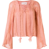 SUNDRESS embroidered lace-up blouse - 长袖衫/女式衬衫 - 