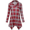 SUNGLORY Women's Cowl Neck Tunic Top Asymmetrical Hemline Plaid Flowy Shirt(FBA) - 半袖衫/女式衬衫 - $26.99  ~ ¥180.84
