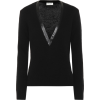 Saint Laurent Leather-trimmed cashmere - Pullovers - 