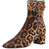 Saint Laurent Leopard-Print Fur Booties - Buty wysokie - 