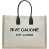 Saint Laurent Rive Gauche Linen & Leathe - ハンドバッグ - 
