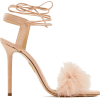 Salsa feather-embellished suede sandals - Sandals - 